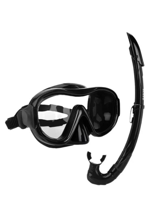 معدات الغطس للبالغين ، مجموعة الغطس الجافة ، قناع الغطس البانورامي الواسع الرؤية 180 درجة ، قناع الغطس التنفس المجاني لرحلات الغطس والغطس والسباحة - Image 1